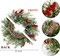 21-Inch Artificial Christmas Wreath Xmas Red Berry Wreath with Pine Accents